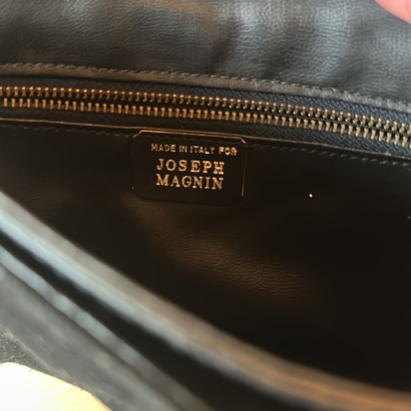 Vintage crossbody bag suede black tassel 70s 80s Italy - Picture 8 of 12